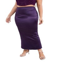 Plus elegantne jednobojne suknje sirene u ljubičastoj boji Plus veličine