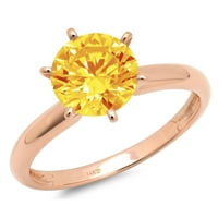 1. dijamant okruglog reza s imitacijom prozirnog dijamanta od ružičastog zlata 18k 10