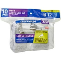 Gildan muški aktivni jastuk za rastezanje nisko izrezanih čarapa, 10-pack
