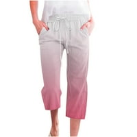 Ženske hlače ravnog kroja s džepovima široke široke rastezljive Ležerne hlače s cvjetnim printom
