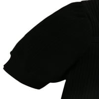 Wooving Kids Tops + Suknje solidne boje Ljetne odjeće Labave Outfit Girls Ruffled Party Sucss Sets Black 90