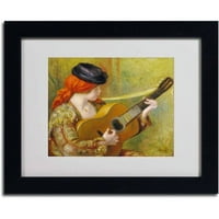 Zaštitni znak likovna umjetnost Mlada španjolska žena Canvas Art by Pierre Renoir, crni okvir