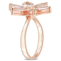 2- Carat T.G.W. Morganit i dijamantski izraz 10kt ružičasti zlatni prsten
