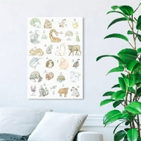 Wynwood Studio životinje zidne umjetničke platnene otiske 'bebe abecede' dječje životinje - bijela, smeđa