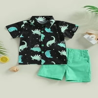 Ljetna odjeća za dječake u A-listi / Kompleti odjeće s printom dinosaura košulje kratkih rukava s odbijenim ovratnikom