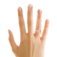 Za vas 1 bijeli prirodni dijamant od 6 inča u ružičastom zlatu od 14 karata, personalizirani prsten od 9,5 inča,