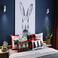 Set jastuka s božićnom tematikom kvadratnog presjeka. Bijela i zelena za kauč, posteljinu