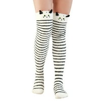 Qxutpo čarape za žene nejasne preko crtića koljena bedro visoke matične čarape zimske tople tajice tople čarape