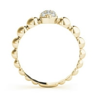 Prsten od okruglog bijelog dijamanta od 10 karata od punog ružičastog, bijelog i žutog zlata