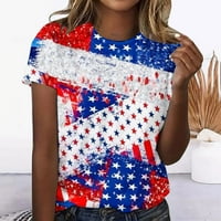 Majice američke zastave, ženska domoljubna majica, Majice 4. srpnja, ljetna majica s izrezom u obliku slova U