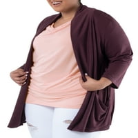 Wright's Women Plus veličine draped Jersey Cardigan