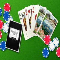 Cincinnati, Ohio, montažne scene, ispis lampiona, premium igraće karte, špil karata s jokerima, Proizvedeno u