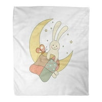 Baci pokrivač crtića na Mjesec Slatka prekrivač Dječji leptir karakter dijete toplo flanel meka deka za kauč na