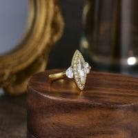 10k žuto zlato Marquise Moissanite vjenčani prsten za ženske poklone nakita