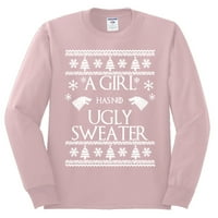 Djevojka nema ružni džemper ružni božićni džemper muški košulja dugih rukava, svijetlo ružičasta, x-velikan