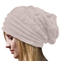 Dorkasm ženske meke rebraste lubanje kapice trendi snijeg Slouchy Chunky Beanie šešir Crochet Slatka zima Odrasli