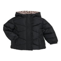 Ružičasta platinasta prošivena donja jakna za djevojčice, veličine 12m-4T