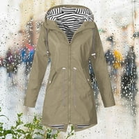 Hfyihgf Clearment Rain Jackets za žene vodootporne s kapuljačom plus lagana pješačka kišna kaputa padaju modni