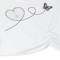 Sweet Butterfly Maytdler Girls 'majica, suknja i gamaše, set od 4 komada, veličine 2T-4T