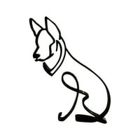 Minimalistička skulptura za pse za pse, personalizirani poklon metalni ukras, minimalistička skulptura za pse