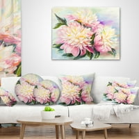 DesignArt cvjeta ružičasti peonies - jastuk cvjetnog bacanja - 18x18