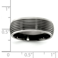 Karatni široki prsten od titana s crnim utorom veličina prstena -7