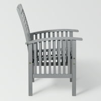 Dvorac Park Vanjski stolica za blagovaonicu - Acacia Wood - Set od - s jastukom - sivo