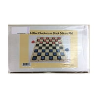Crna šahovska prostirka s crvenim i plavim dame je nova