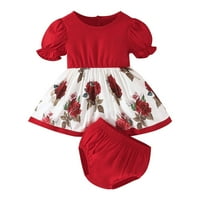 Malicu djevojke cvjetne haljine za printu odijelo Summer Light Puffled Slaves A Swing Smarts odijelo ljetno odjeće