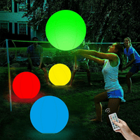 Plutajući bazen s loptom svjetlo 16 '' LED sjaj na napuhavanje u tamnoj igračkoj kuglici s promjenom boja i daljinskim