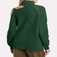 Ženski džemperi od džempera s dugim rukavima, džemper s pletenim pletenicama, Gornji dijelovi ramena, široki džemperi,