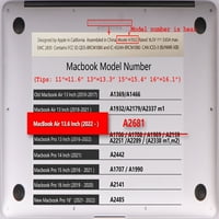 Kaishek samo za slučaj MacBook Air S. Rel. Model A2681, plastični poklopac ljuske tvrdog kućišta, cvijet 1297