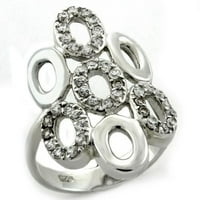 AAA polirani ženski prsten od sterling srebra s kubičnim cirkonijem veličine 5 iz ae