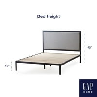 Gap Home Metal tapecirani krevet, Twin XL, sivi