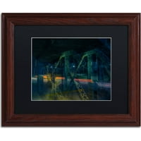Zaštitni znak likovna umjetnost vampirski most platno umjetnost Jason Shaffer, crni mat, drveni okvir
