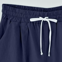 Tuphregyow Žene pamučne posteljine kratke hlače maslačka tisak visoki struk kratke hlače elastične povremene udobne