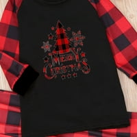 Fanxing Clears Deals pidžame za Božić za obiteljske košulje dugih rukava jeleni karirane hlače Dvije dnevni boravak