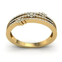 Autentični dijamant okruglog reza od 0,5 karata ženski zaručnički prsten s cvjetnim uzorkom u 3 reda za godišnjicu