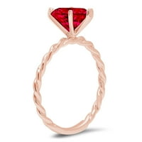 Vjenčani prsten u obliku srca od 2,0 karata u obliku turmalina u ružičastom zlatu od 14 karata, veličine 9,75