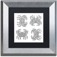 Zaštitni znak likovna umjetnost Crabs Canvas Art by Filippo Cardu, Black Matte, Silver Frame