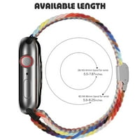 Yuiyuka Pletena kućica za solo petlju+remen za Apple Watch Bands Elastic Wrek -traka narukvica IWatch Series SE