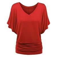 Podplug fashin ženski vrhovi, žene modna solidna boja majica s bluzom bluza bluza bluza bluza