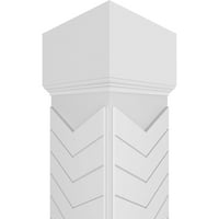 Ekena Millwork 8 W 8'H Obrtsman klasični kvadrat koji nije kočnik Chevron Modern Fretwork Column W Mission Capital