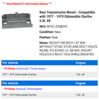 Stražnji nosač prijenosa - kompatibilan sa - Oldsmobile Starfire 5.0L V 1978