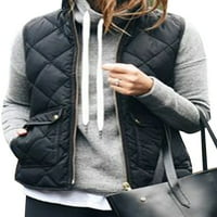 Ženska zimska jakna bez rukava, debeli tanki Flis jednobojni topli prsluk, prsluk bez rukava, kaput, jakna