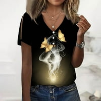 Ženske bluze Ženska bluza s kratkim rukavima Plus size modni grafički otisci ljetne košulje s izrezom u obliku