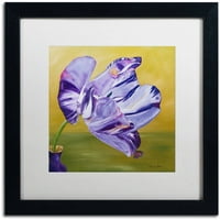 Zaštitni znak likovna umjetnost plava dama virus tulip platno umjetnost Lily van Bienen, bijela mat, crni okvir