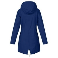 Giligiliso Plus veličine Raincobal Žene duge kapuljače s kapuljačama s jaknom za putničke jakne na vanjskoj jakni