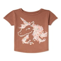 Ganimals Baby and Toddler Girl Cratki rukav grafička majica, veličine mjeseci-5t