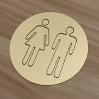 Uklonjivi 3-inčni zrcalni znak javnog toaleta za muškarce i žene, umjetničke Zidne naljepnice za bar i školu